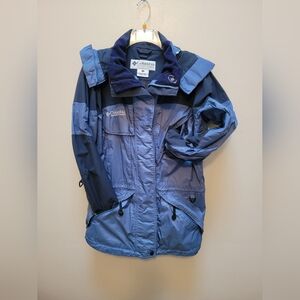 Columbia Woman's 3-in-1 Titanium OmniTech Blue/ Black Ski Snow Coat Size: Small